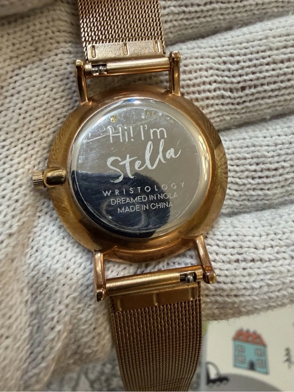 Wristology Stella Unisex Rose Gold Mesh Watch 38mm White Dial Boyfriend Style QC